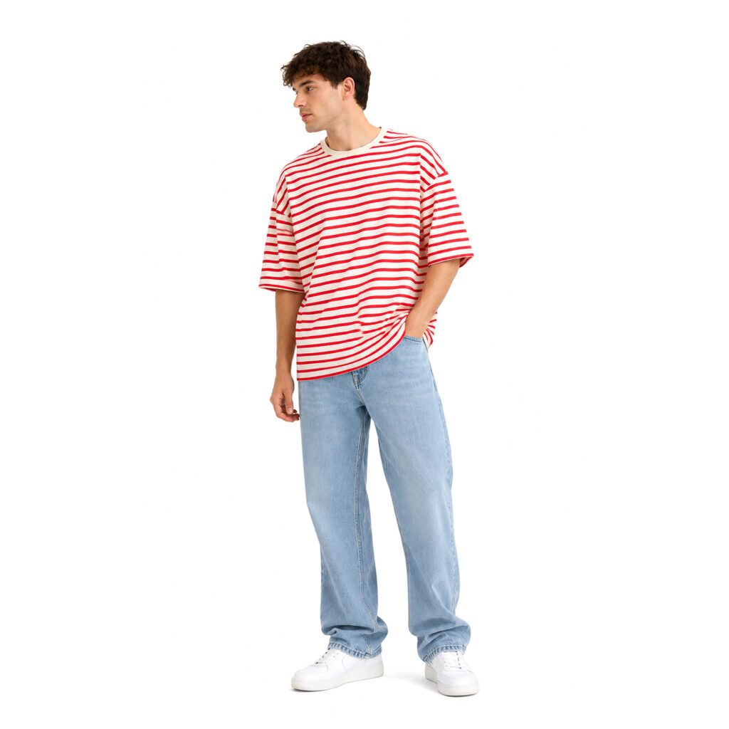 Loose Strip Tee Red