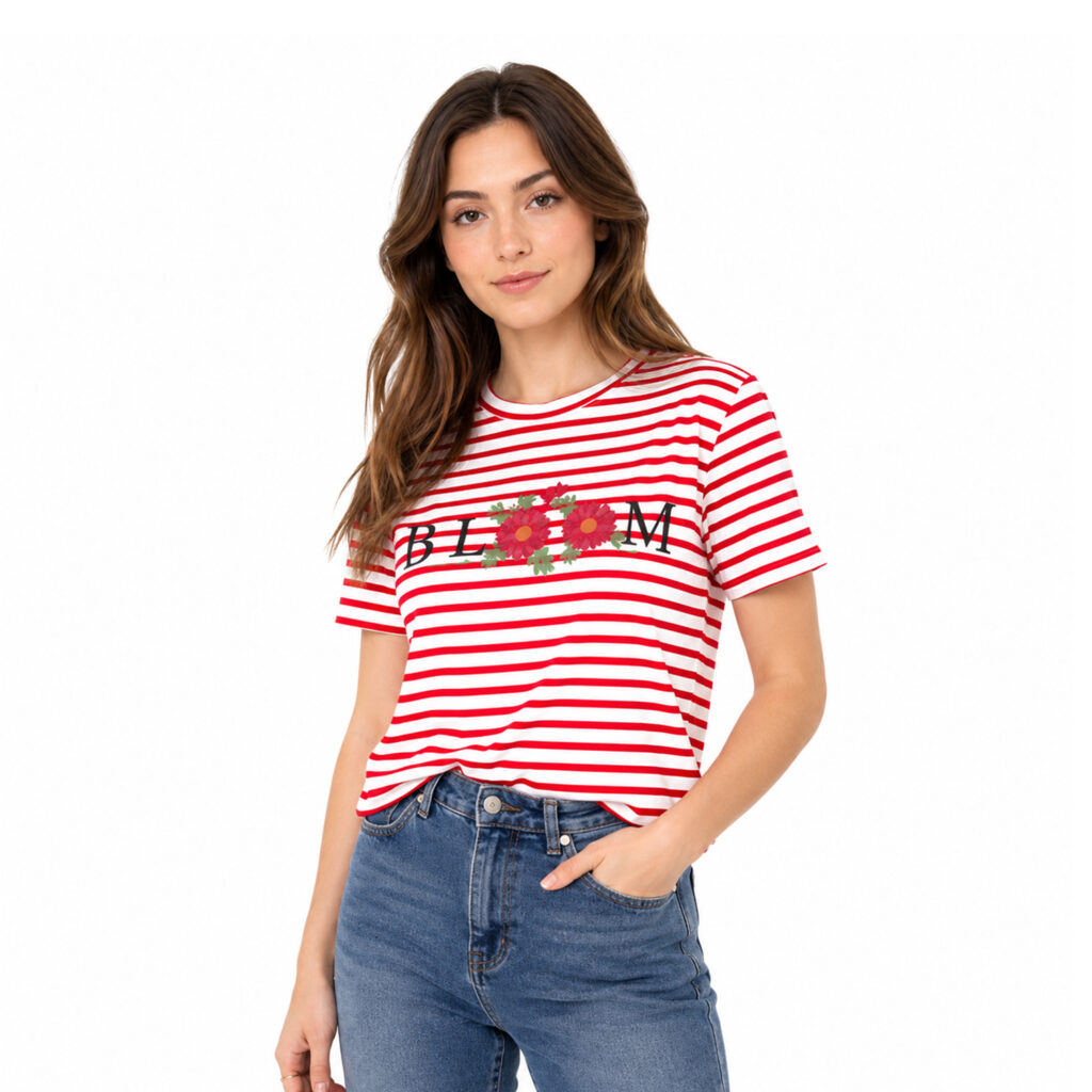 Short Sleeve Tee Strip Red
