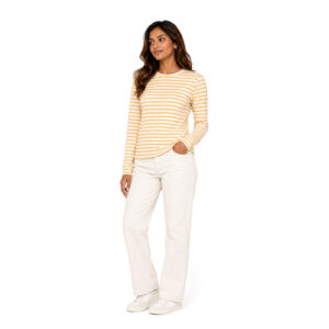 Long Sleeve Strip Tee Yellow